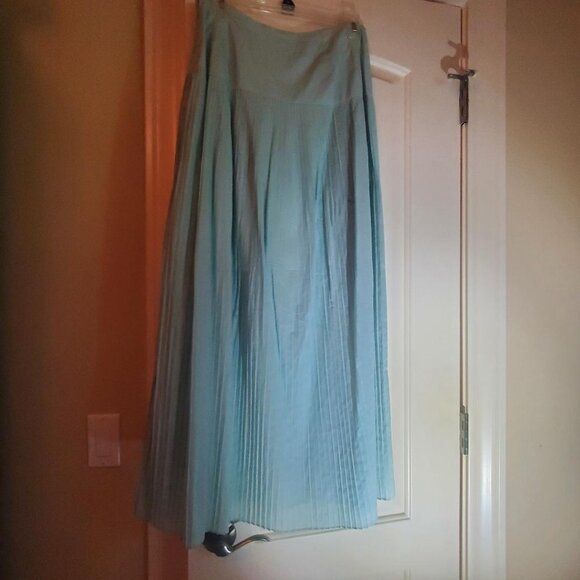 Seafoam Pleated Maxi Skirt - Picture 2 of 3